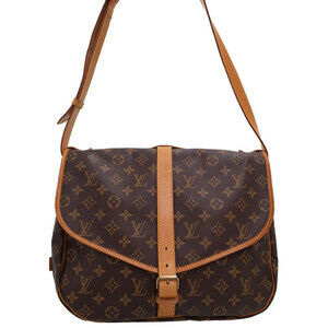 Louis Vuitton Monogram Leather Brown Saumur Shoulder Bag